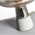 Lampe de table en verre de base en verre de ciment de ciment